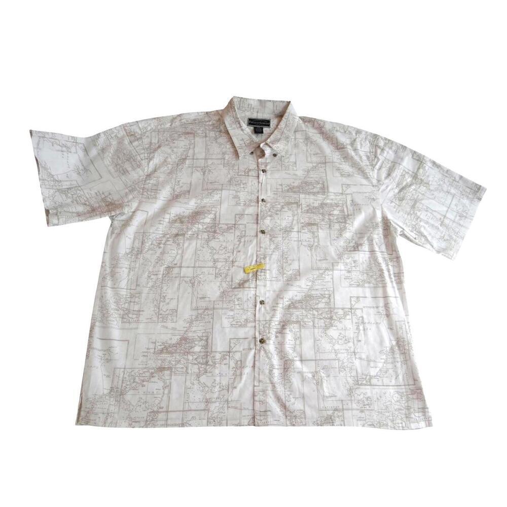 Field & Stream Map Print Short Sleeve Shirt XXXL